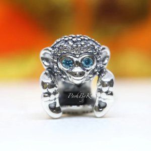PANDORA Pavé Monkey Sterling Silver Charm 798054CZ